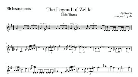 The Legend Of Zelda Main Theme Alto Sax Cover Sheet Music Pdf