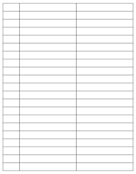 Printable Blank 3 Column Chart With Lines