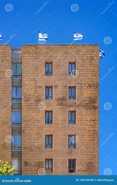 Jerusalem Israel 12 052019 View Of A Tall Stone Building With Windows