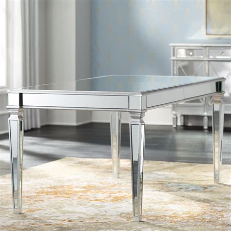 Veronica 71 Wide Silver And Mirror Dining Table Is A Quality Tables