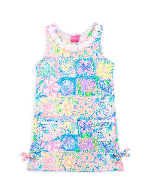 Lilly Pulitzer Little Girls And Girls Lilly Knit Shift Dress In Neutral