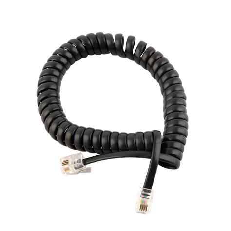 Phone Handset Spiral Coiled Rj11 4p4c Plug Telephone Extension Cable