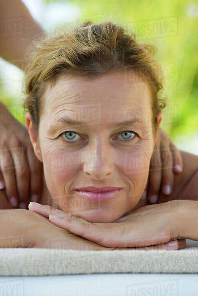 Mature Woman Getting Massage Portrait Stock Photo Dissolve