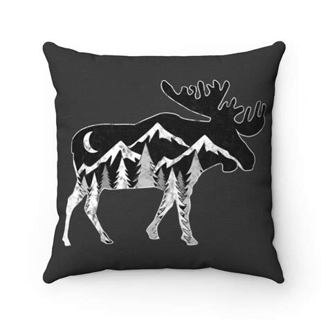 Moose Pillow Case Moose Mountain Pillow Wildlife Pillow Etsy