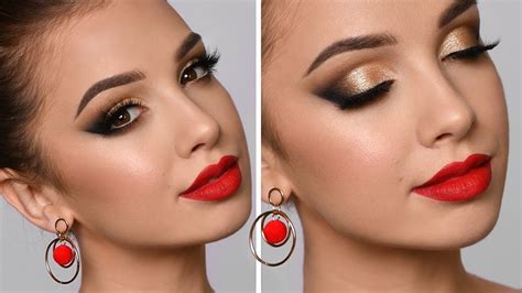 Eye Makeup With Red Lips Tutorial