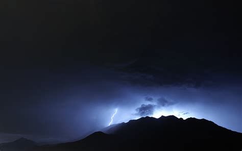 1135048 Landscape Night Nature Clouds Lightning Storm Hills