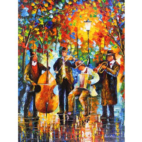 Leonid Afremovs Glowing Music Original Oil On Canvas Ebay