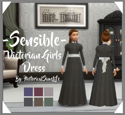History Lovers Simblr Sims 4 Sensible Victorian Girls Dress Im