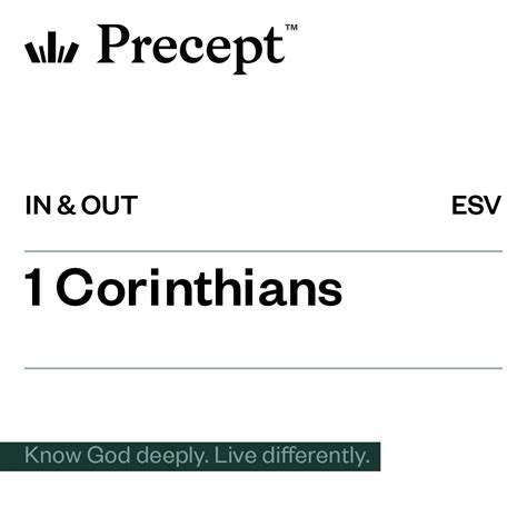 Precept Ireland 1 Corinthians In And Out Workbook Esv 12 Lessons