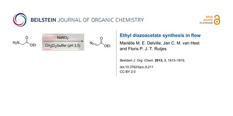 Bjoc Ethyl Diazoacetate Synthesis In Flow
