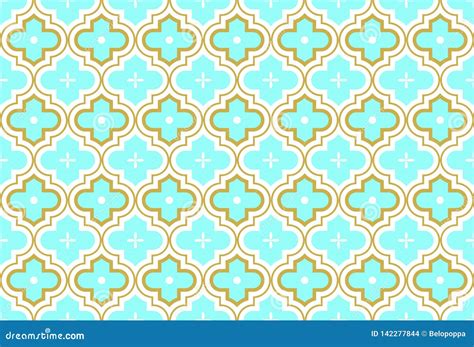 Moroccan Quatrefoil Seamless Pattern Mosaic Ogee Vector Stock Vector