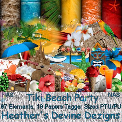 Tiki Beach Party Illustration Store PicsForDesign Com PSP Tubes PSD Illustrations Vector