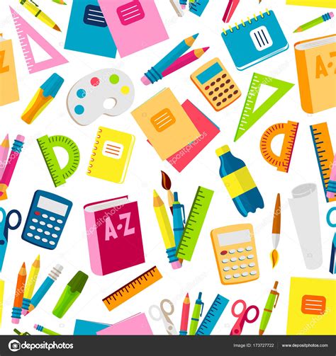 School Or Office Supplies Educational Accessories Vector Illustration