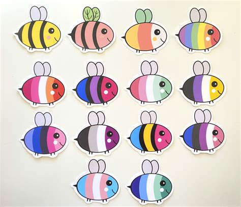 Lgbtq Pride Bee Sticker Lesbian Bisexual Pansexual Non Binary