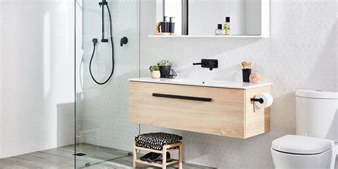 The spacious counter has some gray movement that may not be seen in the photo. Bathroom Vanity Ideas | Bunnings Warehouse