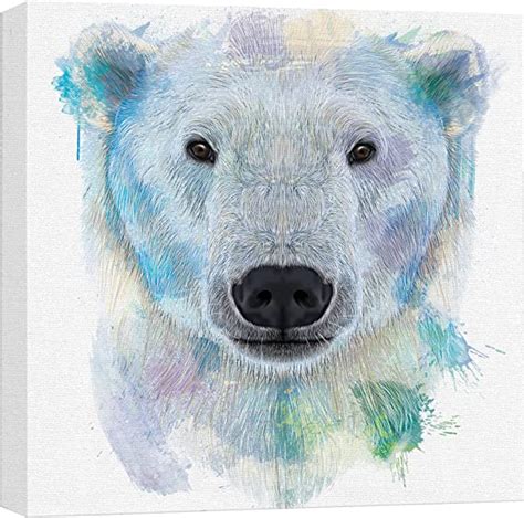 Wall26 Fun And Colorful Splattered Watercolor Polar Bear
