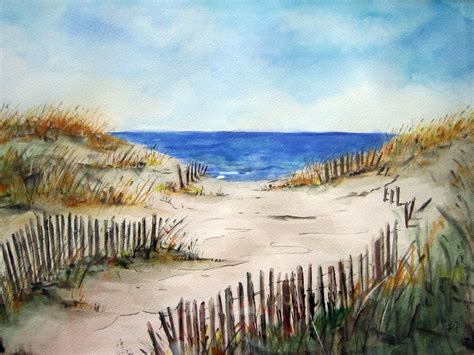 Beach Shore Print Of Original Watercolor Painting Beach Art Etsy
