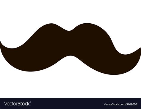 Vector Mustache Silhouette Isolated Black Silhouette Vector Mustache