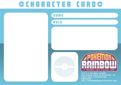 Character Card Template Printable Cards