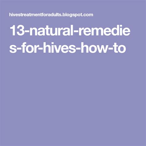 13 Natural Remedies For Hives How To Natural Remedies For Hives