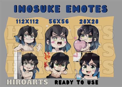 Demon Boy Inosuke Emotes Package Demon Boy Inosuke Hashibira Etsy