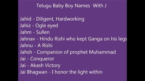 Islamic boy names starting with j are also mentioned as this portal is. Telugu baby boy names with J - YouTube
