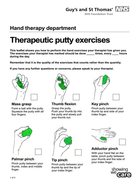 50 Theraputty Hand Exercise Handout Theraputty Exercises Along With