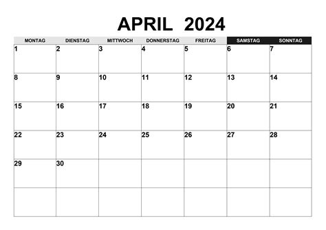 Kalender April 2024 Kalendersu