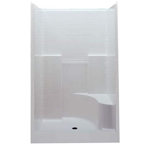 Aquatic Everyday 60 In X 35 In X 76 In 1 Piece Shower Stall With Right Seat And Center Drain