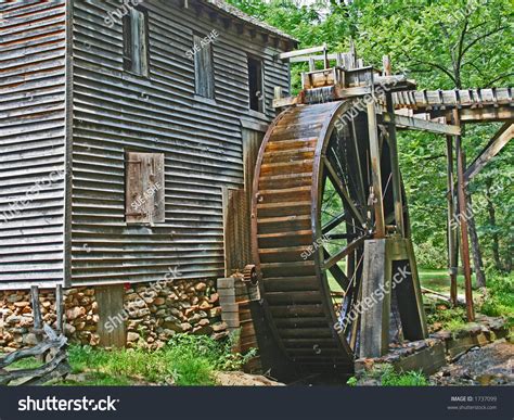 Water Wheel At Old Grist Mill Stock Photo 1737099