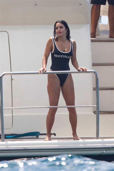Vanessa Hudgens In A Bridesmaid Themed Swimsuit On A Yacht In Punta Mita