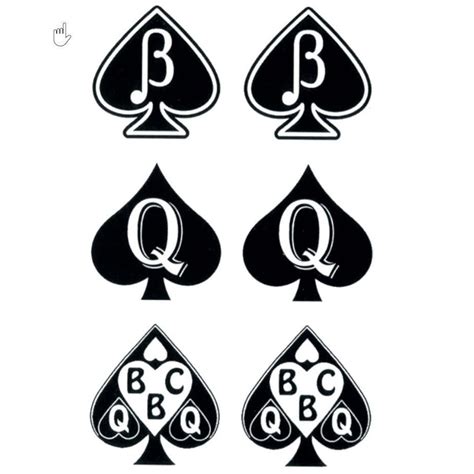 Queen Of Spades Qos Set Of Six Temporary Tattoos Black Etsy Ireland