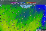 Ohio Current Temperatures Map