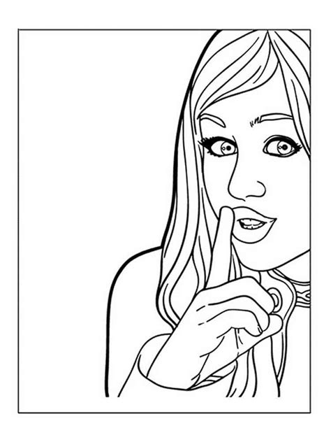 Hannah Montana Is Smiling Coloring Page Pin On Movies And Tv Show