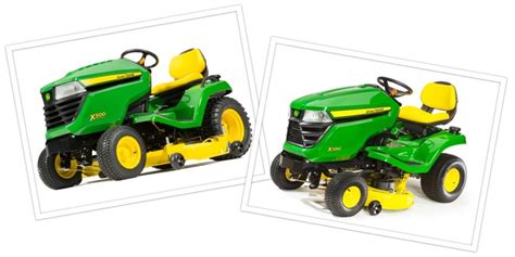 John Deere Equipment Comparison X300 And X500 Riding Lawn Tractors
