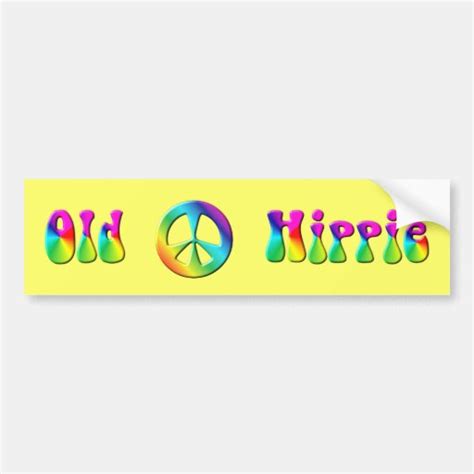 Krw Rainbow Old Hippie Peace Sign Car Bumper Sticker Zazzle