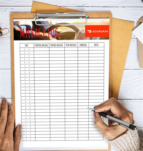 Mileage Log Doordash Business Mileage Tracker - Etsy