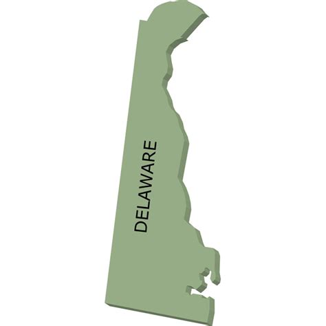 Delaware Outline 3d Map Royalty Free Stock Svg Vector