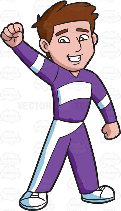 A Male Cheerleader Having Fun Cartoon Clipart Vector Vectortoons