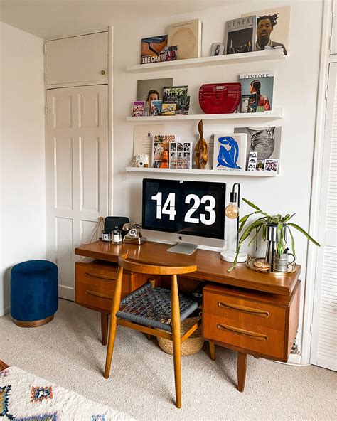 Midcentury Home Office In 2020 60s Inspired Furniture Retro Work