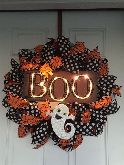 Deco Mesh Halloween Ghost Wreath Wreaths Halloween Wreath Halloween