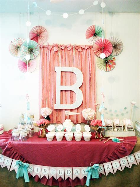 Every venue needs brightening up for a party with our colourful range of party decorations. Kara's Party Ideas Vintage Chic 1st Girl Boy Birthday ...