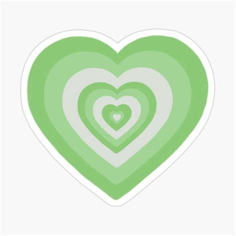 Green Retro Heart Sticker For Sale By Sloaneduzy Heart Stickers