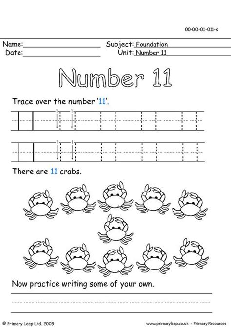10 Best Images Of Number 11 Worksheets Number 11 Worksheet Preschool Aa7