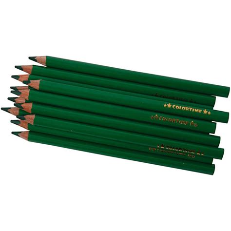 Colortime Coloured Pencils Lead 5 Mm Green Jumbo 12 Pc Cc38179