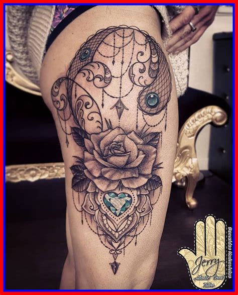 Image Result For Lace Mandala Tattoo Lace Thigh Tattoos Black Lace