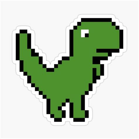 Retro Pixel Dinosaur Sticker By Bluevolcano Dinosaur Stickers Pixel