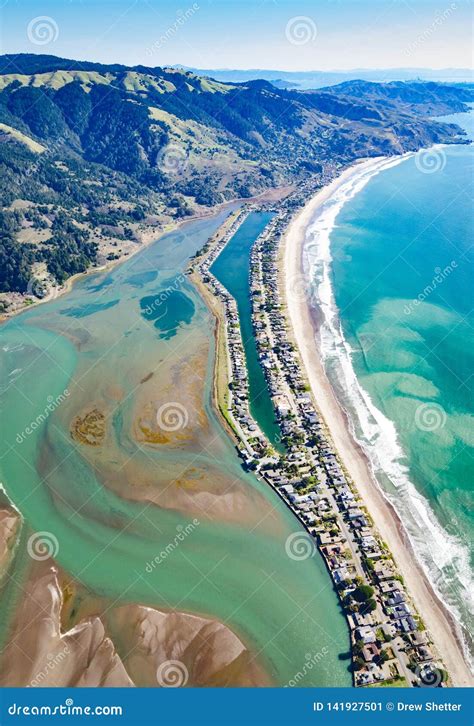 Aerial Shot Overlooking Stinson Beach Stock Image Image Of Scenery