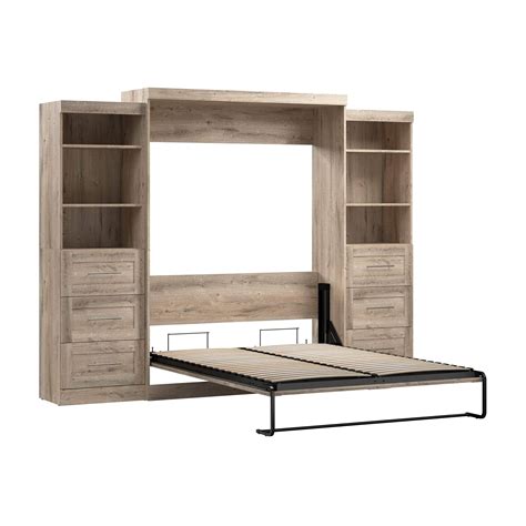 Modubox Pur 115 Queen Size Murphy Wall Bed With 2 Storage Units