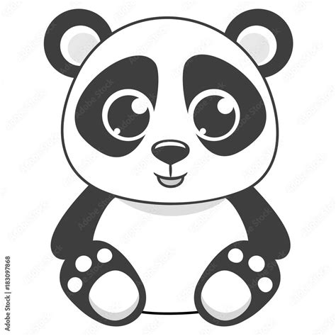 Obraz Ilustracja Wektorowa Panda Kreskówka Na Wymiar